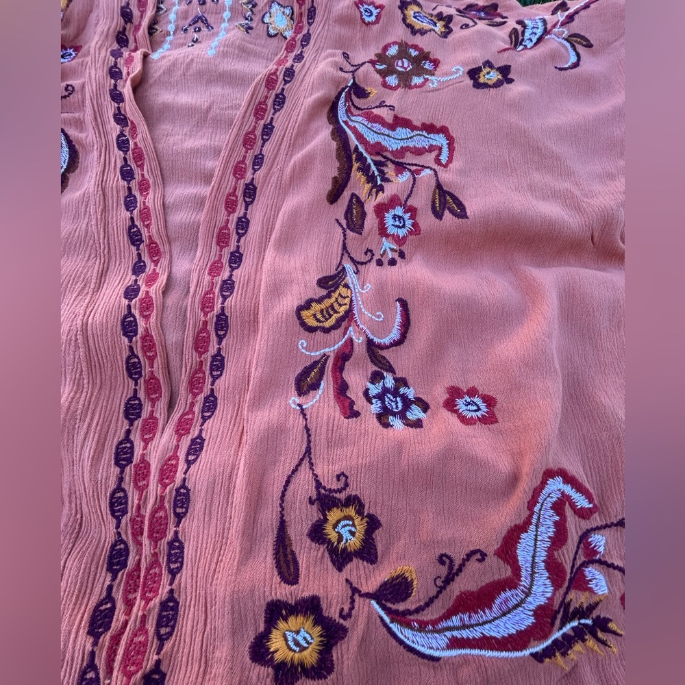 Orange Floral Women's Kimono Jacket - Picture 8 of 8